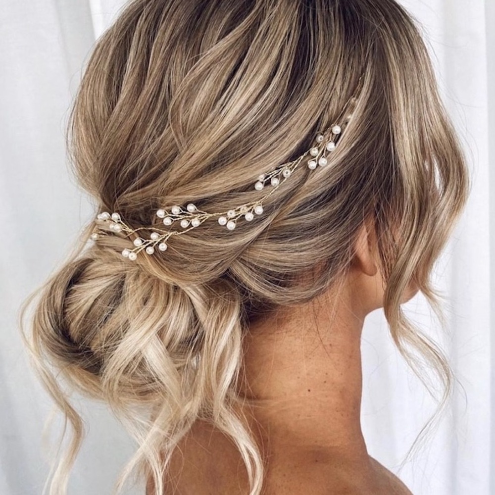 Gold Pearl Hair Vine